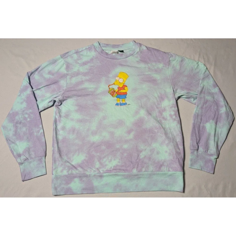 Bart Simpson Slurpee Brain Freeze Tie Dye Lightweight Sweatshirt - Adult‎ Small